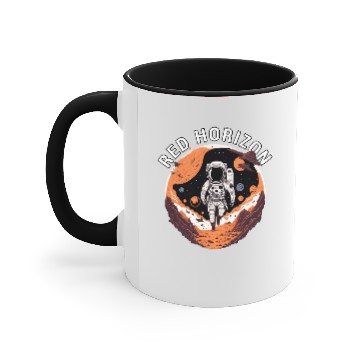 Discover Red Horizon Bold Mars Adventure Accent Mugs