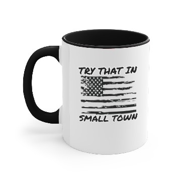 Discover try that in a small town Accent Mugs