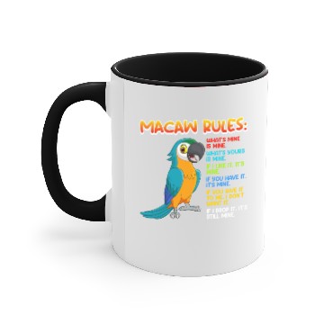 Discover Macaw Rules Parrot lover Macaws Bird Lover Accent Mugs