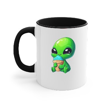 Discover Alien Extraterrestrial Ice Blue Green Accent Mugs