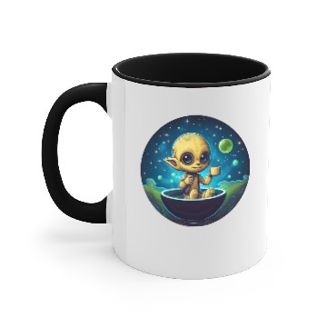 Discover Coffee-loving Alien: Midnight Snack Accent Mugs