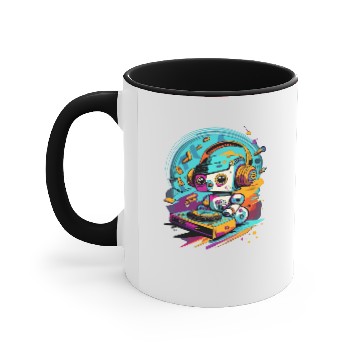 Discover DJ Robot Mix Music Accent Mugs