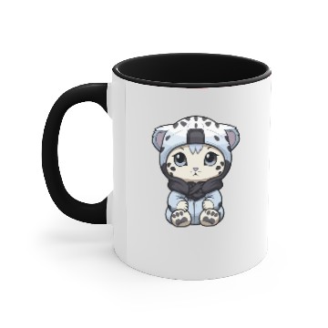 Discover Snow leopard winter leopard comic Accent Mugs