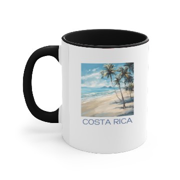 Discover Costa Rica Palm Tree Beach Accent Mugs