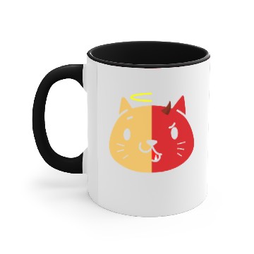 Discover Two Face Cat Angel And Devil Accent Mugs