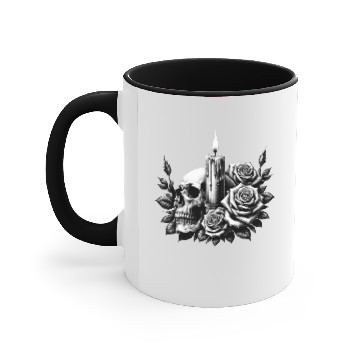 Discover Gothic Skull and Roses Graphic Art Accent Mugs