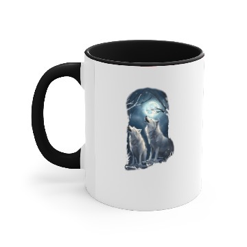 Discover Wolf Moon White Wolf Lover Gift Accent Mugs
