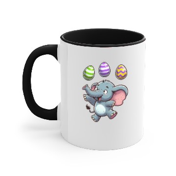 Discover Elephant & Drake Easter Egg Juggling, Performer Accent Mugs