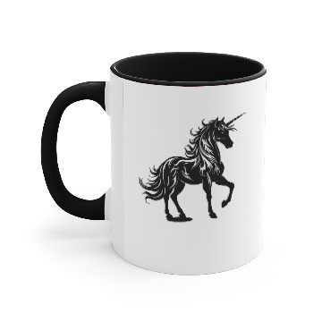 Discover Unicorn, black, silhouette Accent Mugs