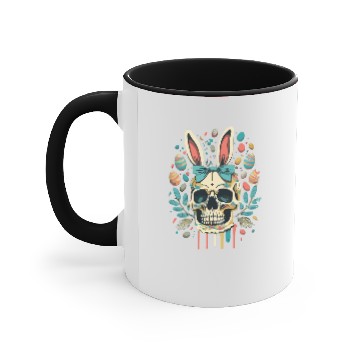Discover Funny Rabbit Skull Humor Bunny Easter Skull Joke Accent Mugs