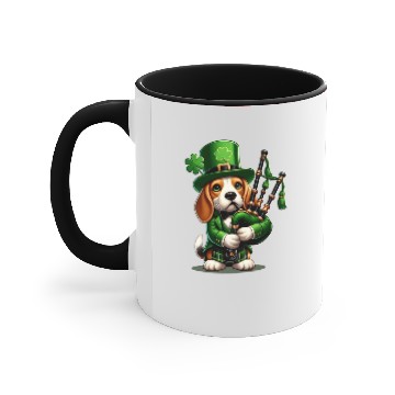 Discover St. Patrick's Day Beagle Bagpiper Accent Mugs