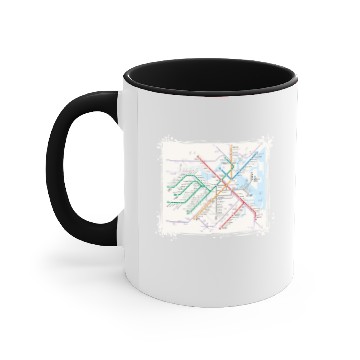 Discover Boston Subway Map United States - Subway Accent Mugs
