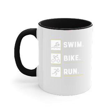 Discover Swim Bike Run Accent Mugs
