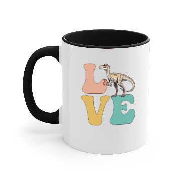 Discover LOVE Velociraptor Dinosaur Accent Mugs