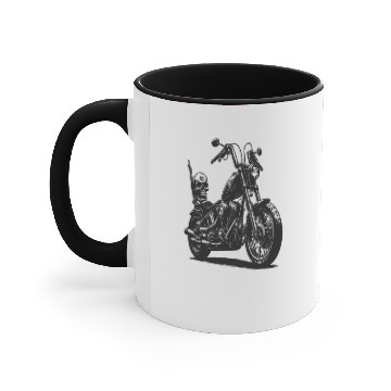 Discover Biker Poster - Motorcycle Skull Chopper Poster Accent Mugs