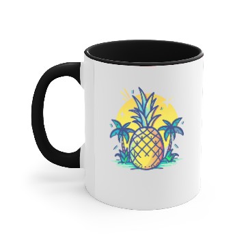 Discover fun pineapple and palm trees Accent Mugs