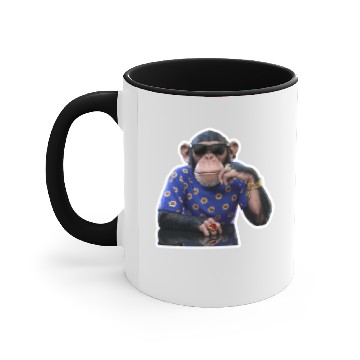 Discover "Chimpanzee Chronicles: A Primate's Pursuit" Accent Mugs