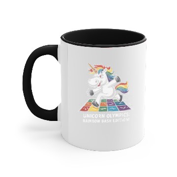 Discover "Unicorn Olympics: Rainbow Dash Edition!" Accent Mugs