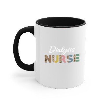Discover Dialysis Nurse Leopard Pattern Accent Mugs