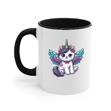 Discover Lavender Unicorn Cat with Sparkles Accent Mugs