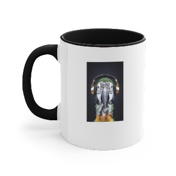 Discover Macaw listening to some tunes Accent Mugs
