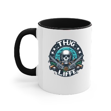 Discover Thug Life Emblem Accent Mugs