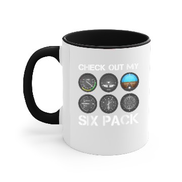 Discover Funny Pilot Airplane Flight Instruments Accent Mugs