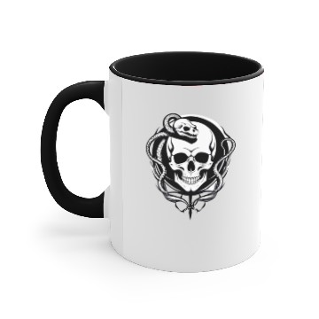 Discover Skeleton Head around Snake Accent Mugs