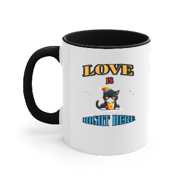 Discover LOVE IS RIGHT HERE Accent Mugs