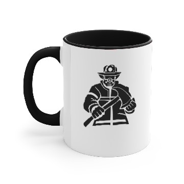 Discover Firefighter with Axe Accent Mugs