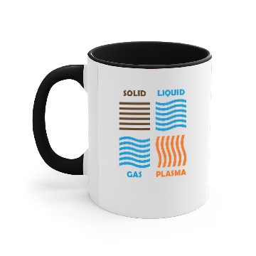 Discover The 4 Phases of Matter: SOLID, LIQUID, GAS, PLASMA Accent Mugs