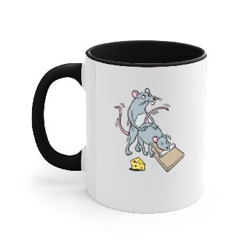 Discover Mouse Screwing a Mouse in a Mousetrap Funny Joke Accent Mugs