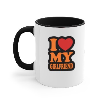 Discover I love my girlfriend Accent Mugs