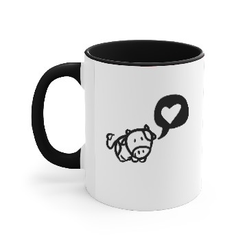Discover Cow with heart Accent Mugs