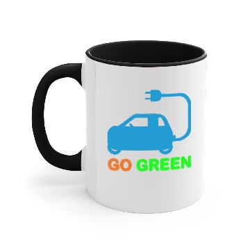 Discover GO GREEN ~ DRIVE ELECTRIC VEHICLES Accent Mugs