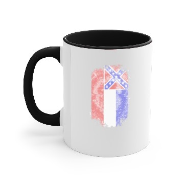 Discover Mississippi vintage flag Accent Mugs