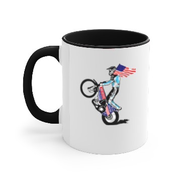 Discover Speedway driver with USA flag Accent Mugs