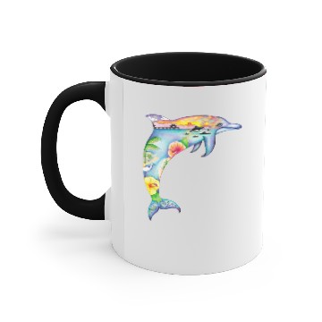 Discover dolphin Accent Mugs