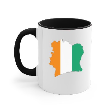 Discover Ivory Coast Flag Map With Stroke Accent Mugs