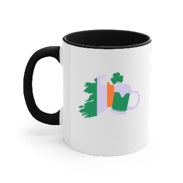 Discover St Patricks Day, Irish Beer, Clover Accent Mugs