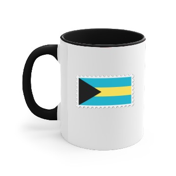 Discover Bahamas flag stamp Accent Mugs