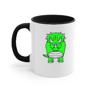 Discover horns triceratops big comic cartoon dinosaur dinos Accent Mugs