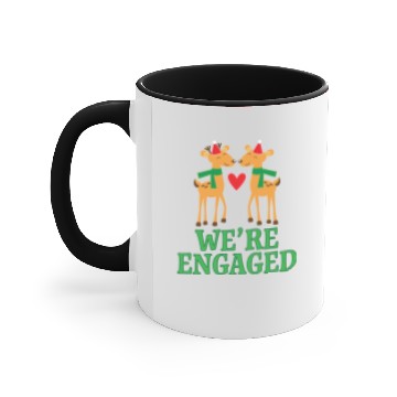 Discover Christmas Engagement We're Engaged Reindeer Accent Mugs