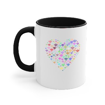 Discover Prismatic Damask Heart No Background Accent Mugs