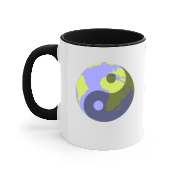 Discover Blue planet ying and yang Accent Mugs
