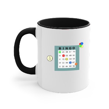 Discover Bingo card Accent Mugs
