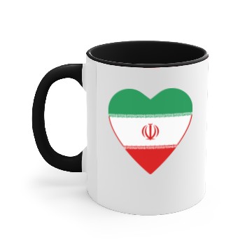 Discover Iran Flag Heart Accent Mugs