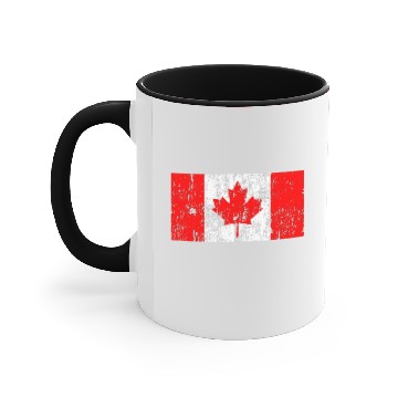 Discover Vintage Canada Flag Ringer Accent Mugs