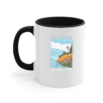 Discover Acadia National Park Bar Harbor Lighthouse Vintage Accent Mugs