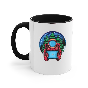 Discover Astro Santa Holding Tablet Accent Mugs